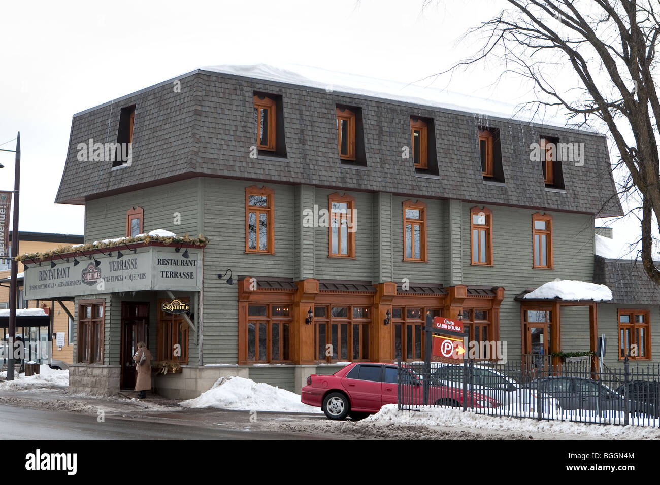 Sagamite restaurant in the Huron reserve of Wendake offering traditional native meals to tourists and locals Stock Photo