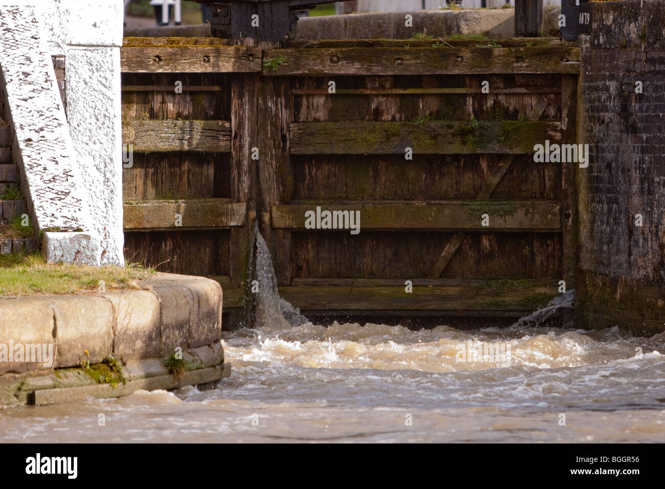 Water Leaking Through A Set Of Lock Gates On The Grand Union Canal ...