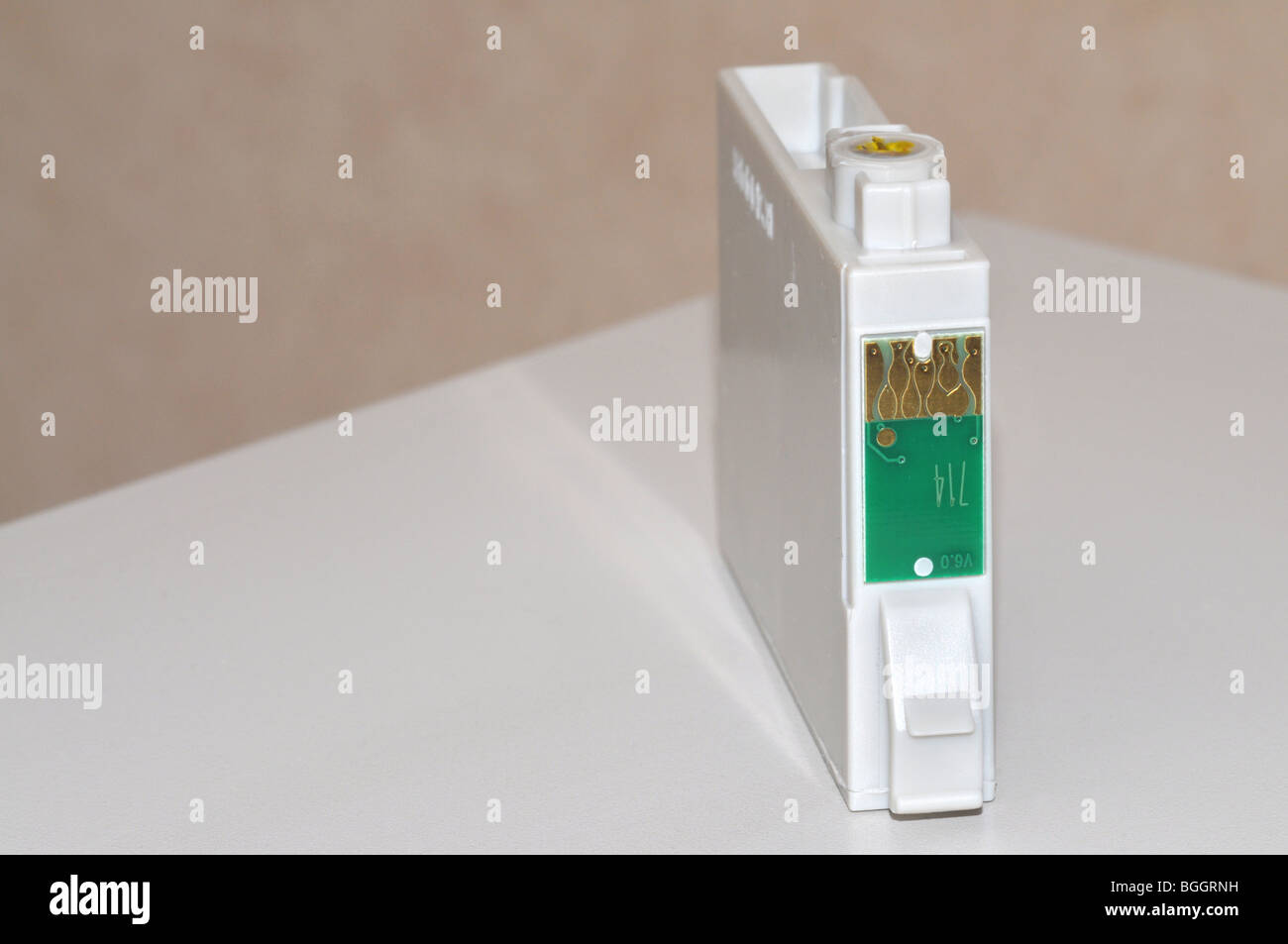 Closeup of an empty  inkjet printer cartridge. Stock Photo