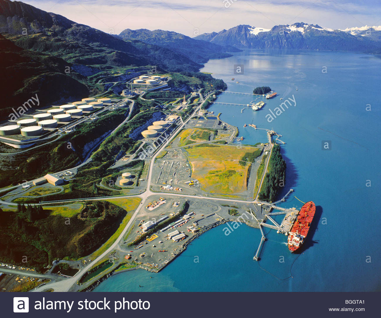 Alaska. Valdez. Trans Alaska Pipeline terminal at Valdez. Prince Stock