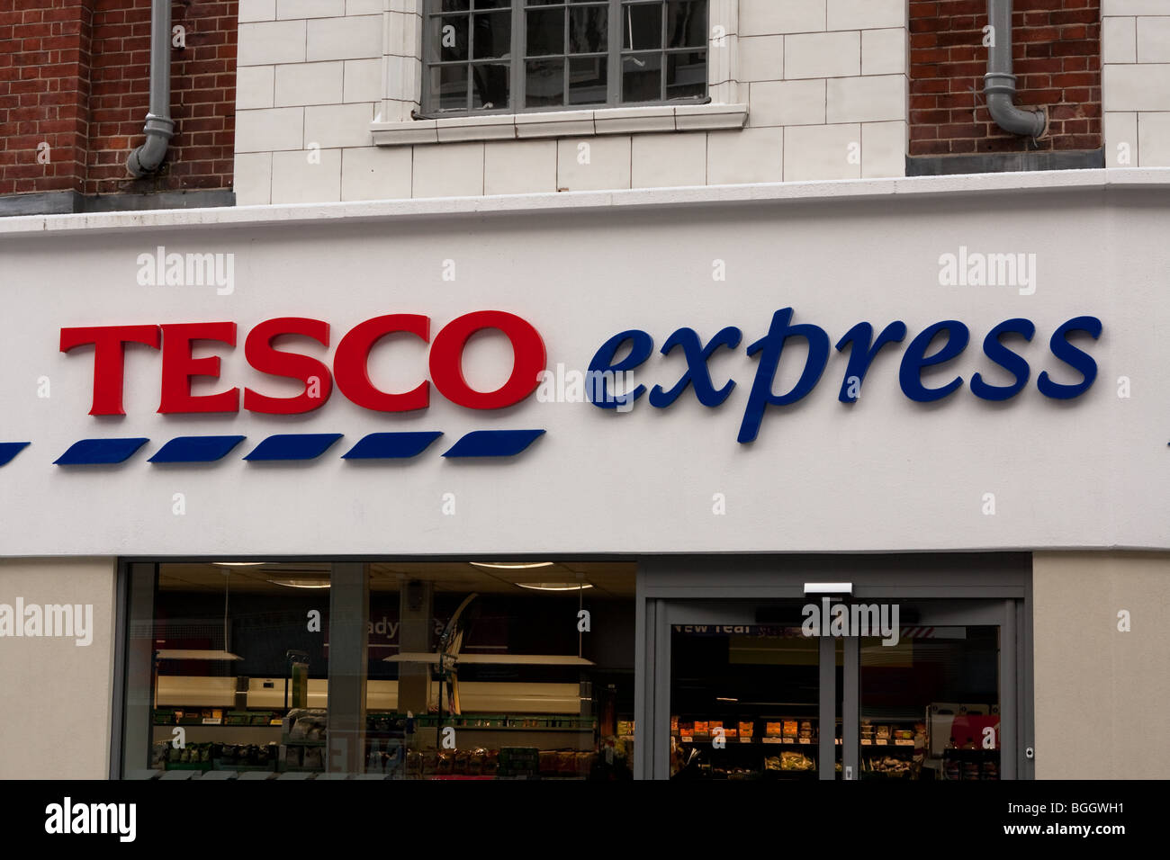 The newest Tesco Express - Around Norwich in the UK Snowfall of early January 2010. Stock Photo