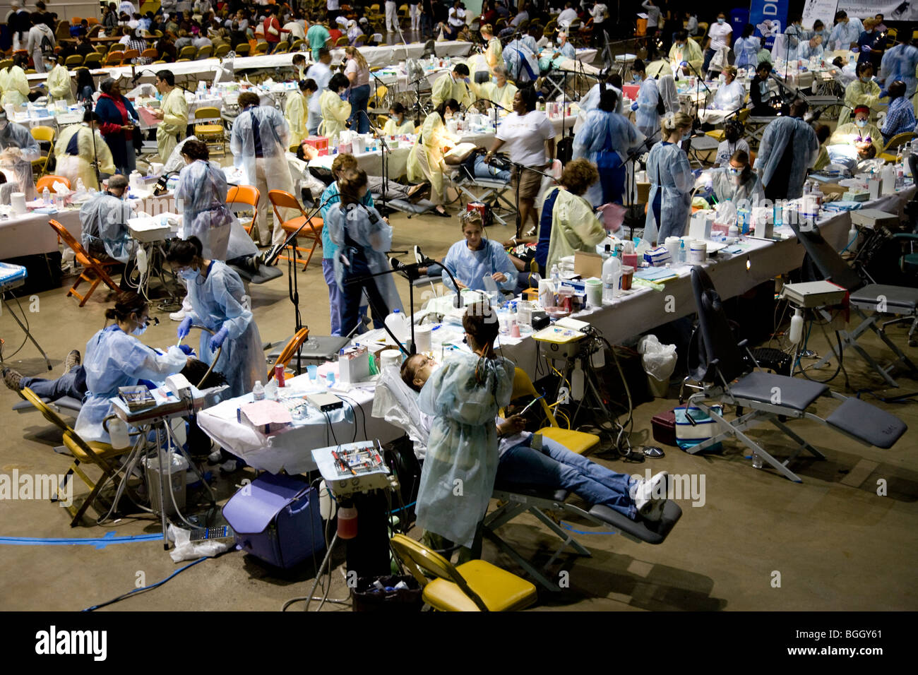 Free health and dental clinic by Remote Area Medical during the week of August 19, 2009, Los Angeles, CA Stock Photo