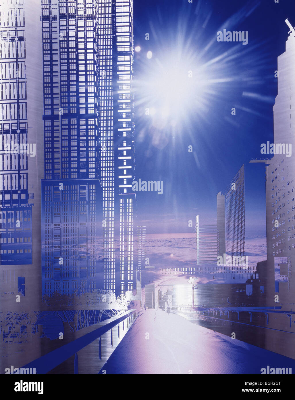 Futuristic city image Stock Photo - Alamy