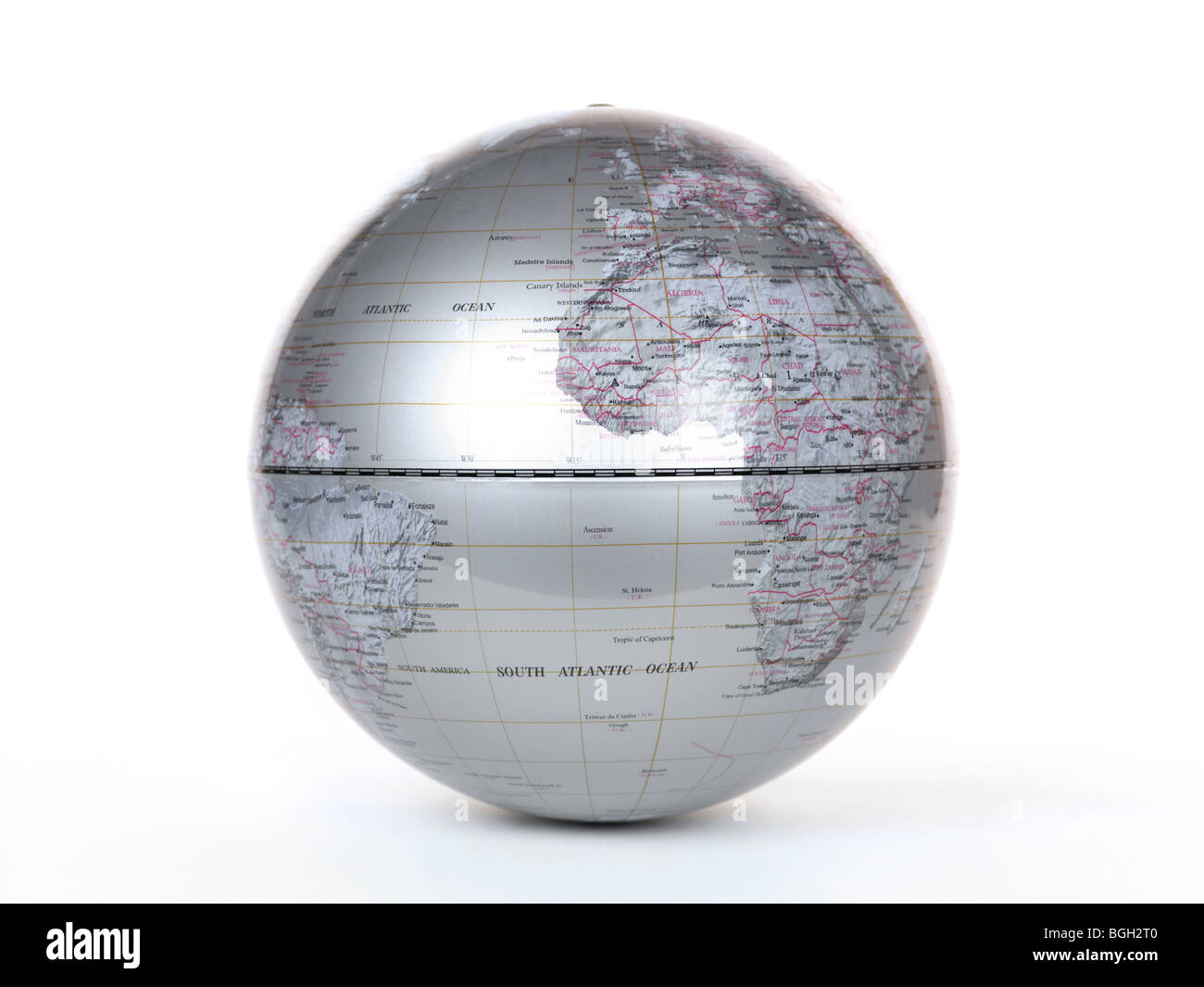 A world globe isolated against a white background Stock Photo - Alamy