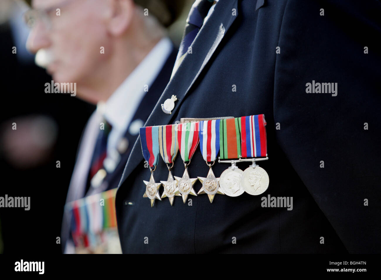 Close up of a row of medals Stock Photo