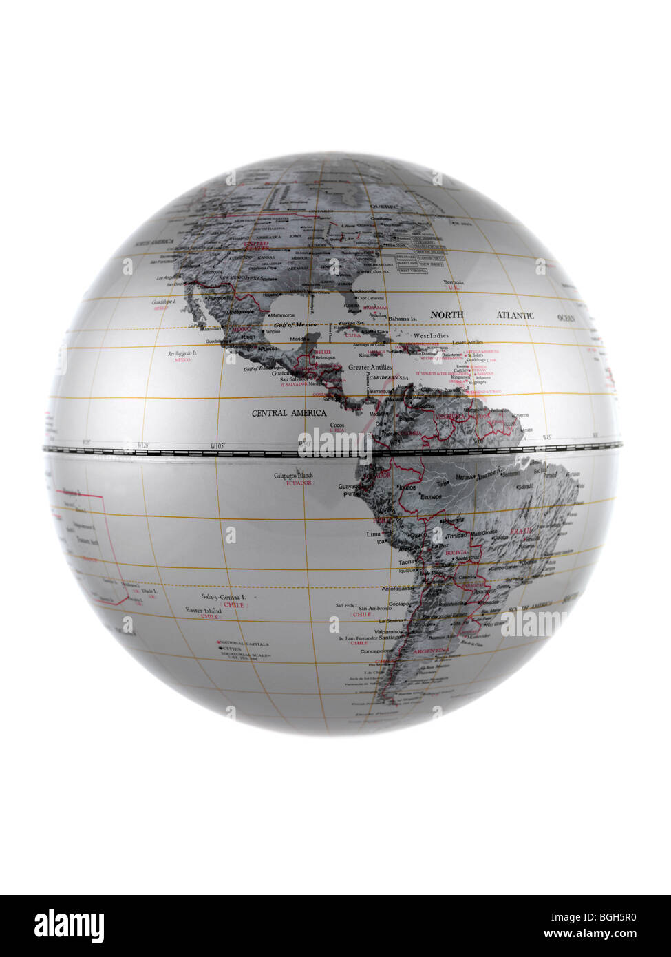 A world globe isolated against a white background Stock Photo - Alamy