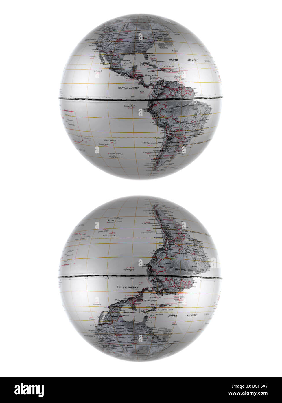 A world globe isolated against a white background Stock Photo - Alamy