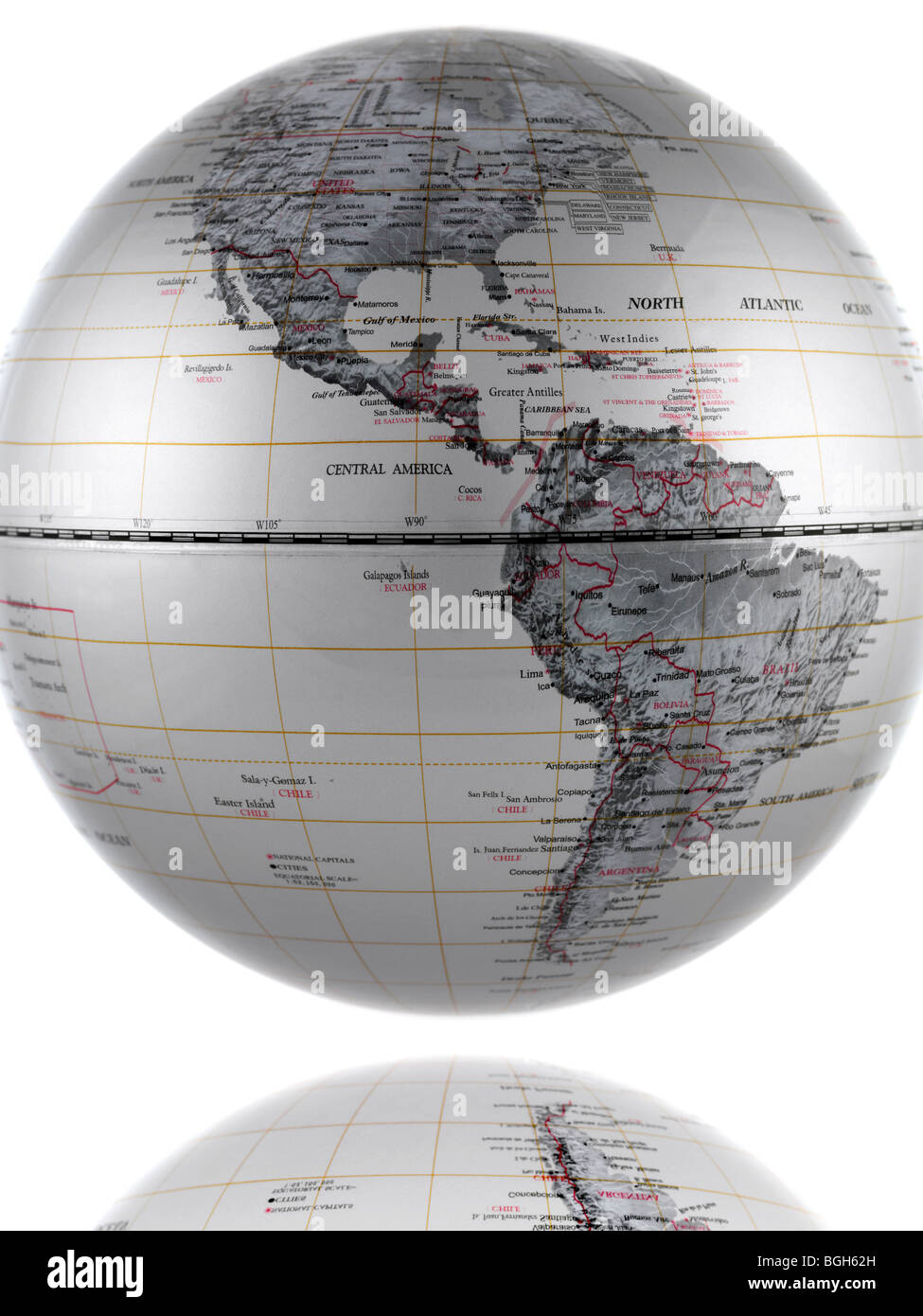 A world globe isolated against a white background Stock Photo - Alamy