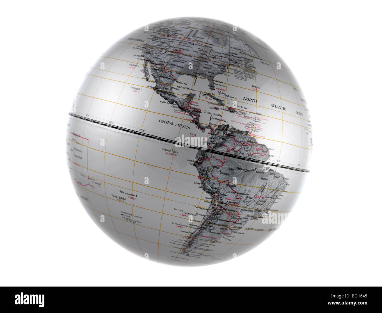 A world globe isolated against a white background Stock Photo - Alamy