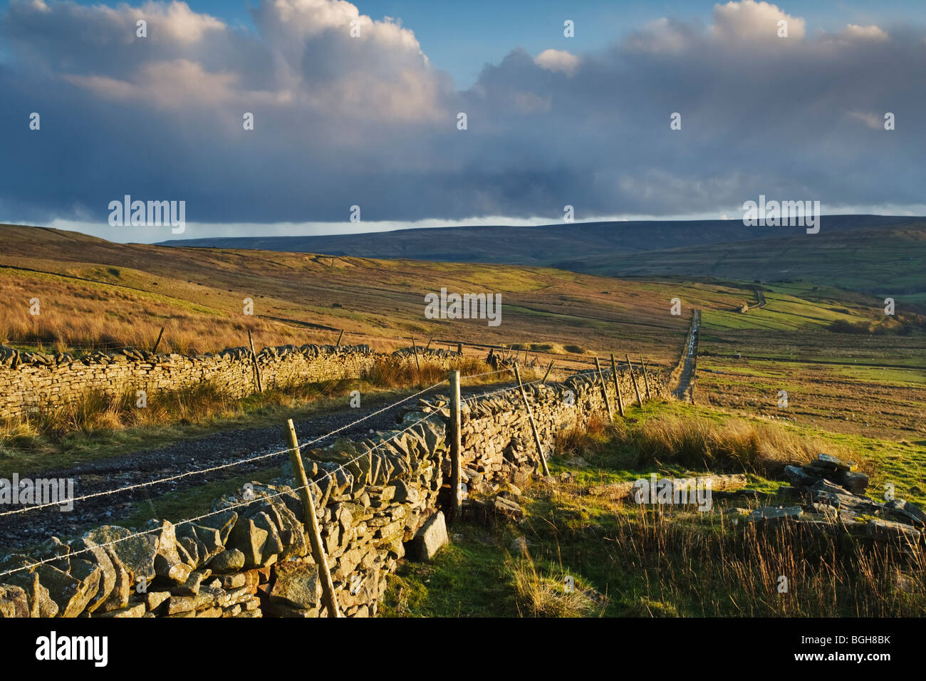 Farm track leading to Middleton Moor near Westgate in the Wear Valley, Weardale, County Durham Stock Photo