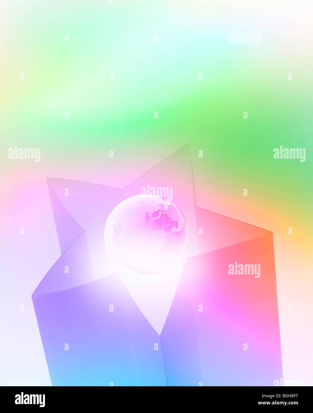 Illuminated planet earth on star Stock Photo - Alamy
