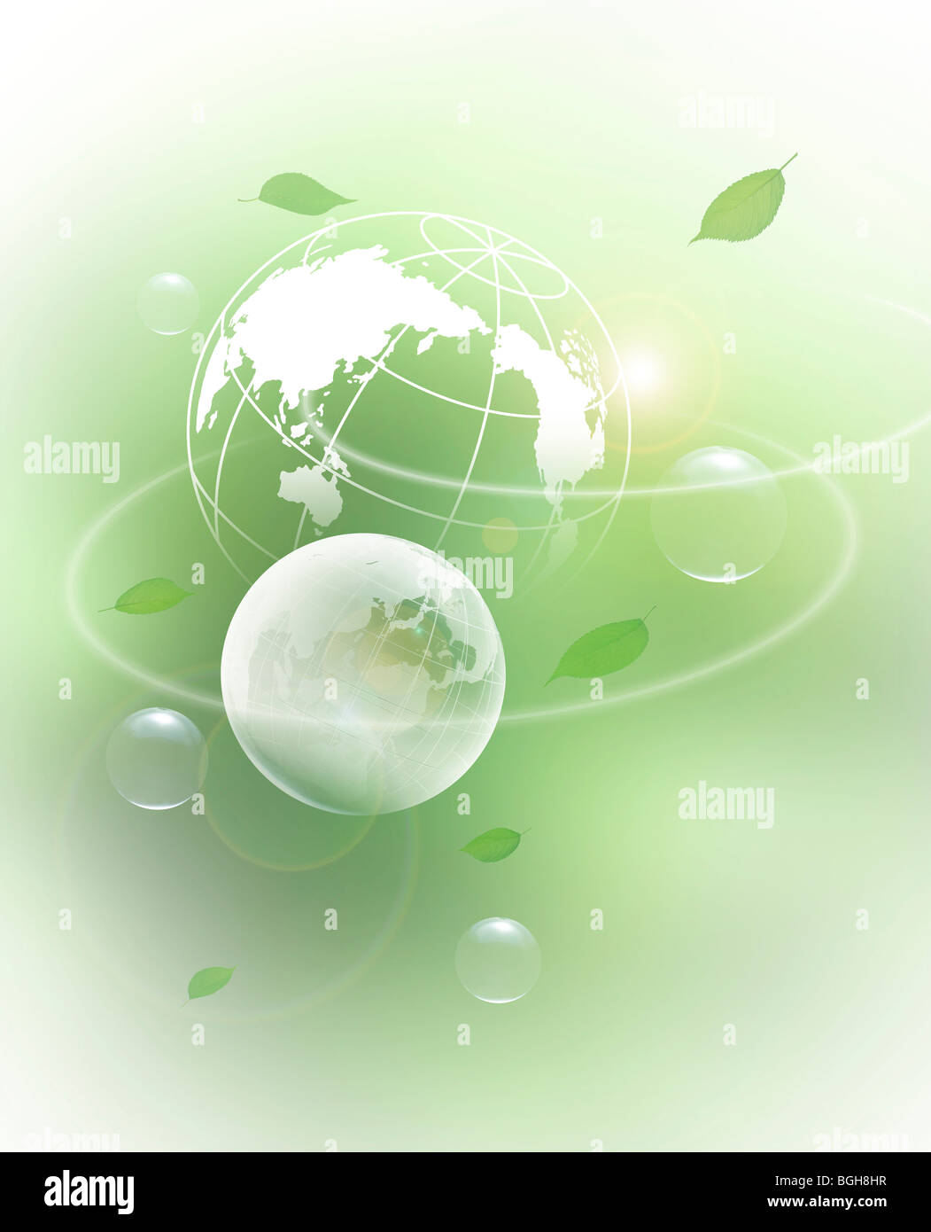 Green leaves circling earth Stock Photo Alamy