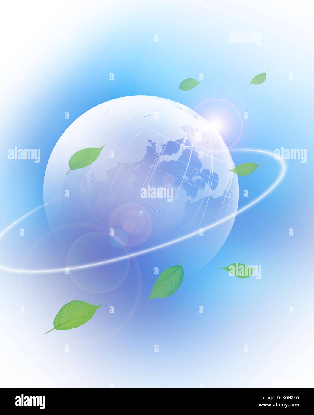 Green leaves circling Earth Stock Photo Alamy