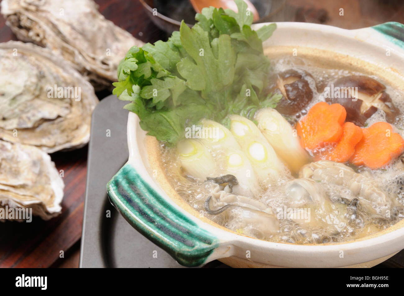 Oyster and mushroom hot pot (kaki nabe)