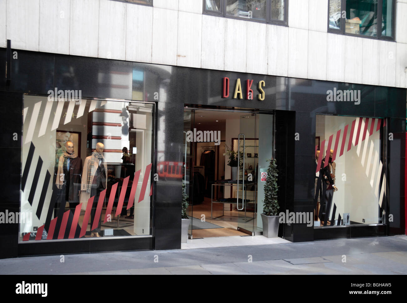 The shop front of Daks fashion clothing shop, Jermyn Street, Piccadilly, London, UK. Nov 2009 Stock Photo