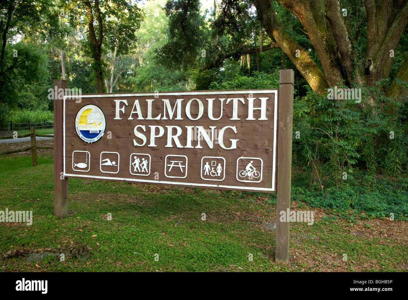 Sign 'Falmouth Spring' , Florida Stock Photo