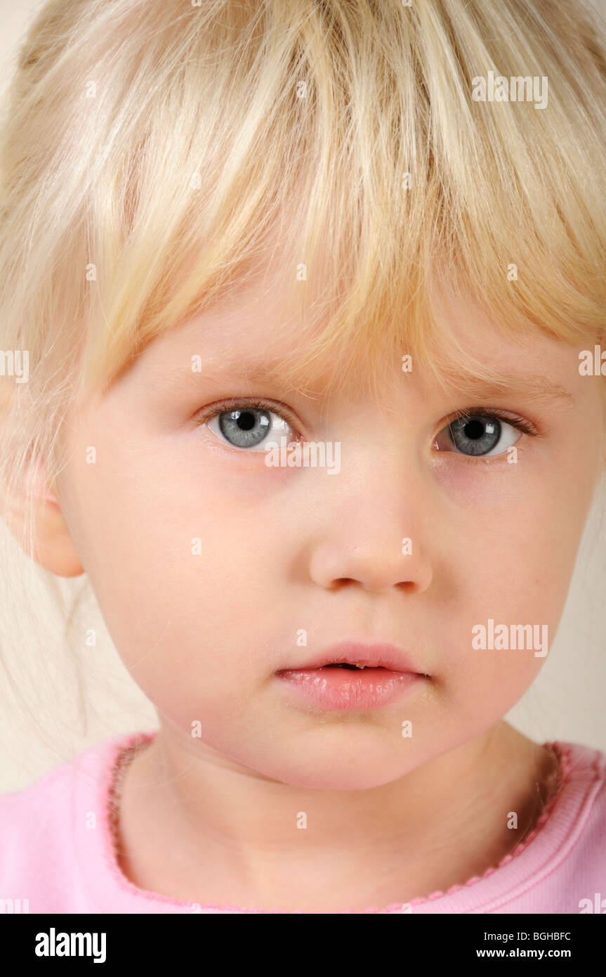 Stock Photo Of A Headshot Of A Blond Haried Four Year Old Girl Stock