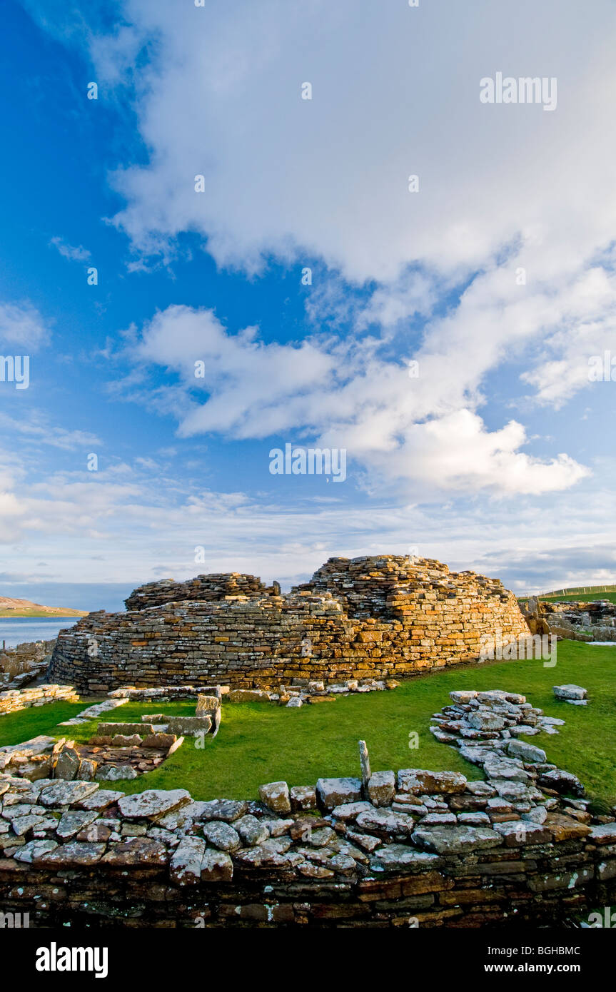 The Pictish / Norse site of the Broch o' Gurness on the Knowe o' Aikerness Mainland Orkney Isles Scotland.  SCO 5802 Stock Photo