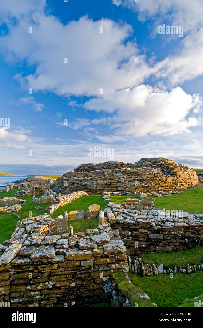 The Pictish / Norse site of the Broch o' Gurness on the Knowe o' Aikerness Mainland Orkney Isles Scotland.  SCO 5803 Stock Photo