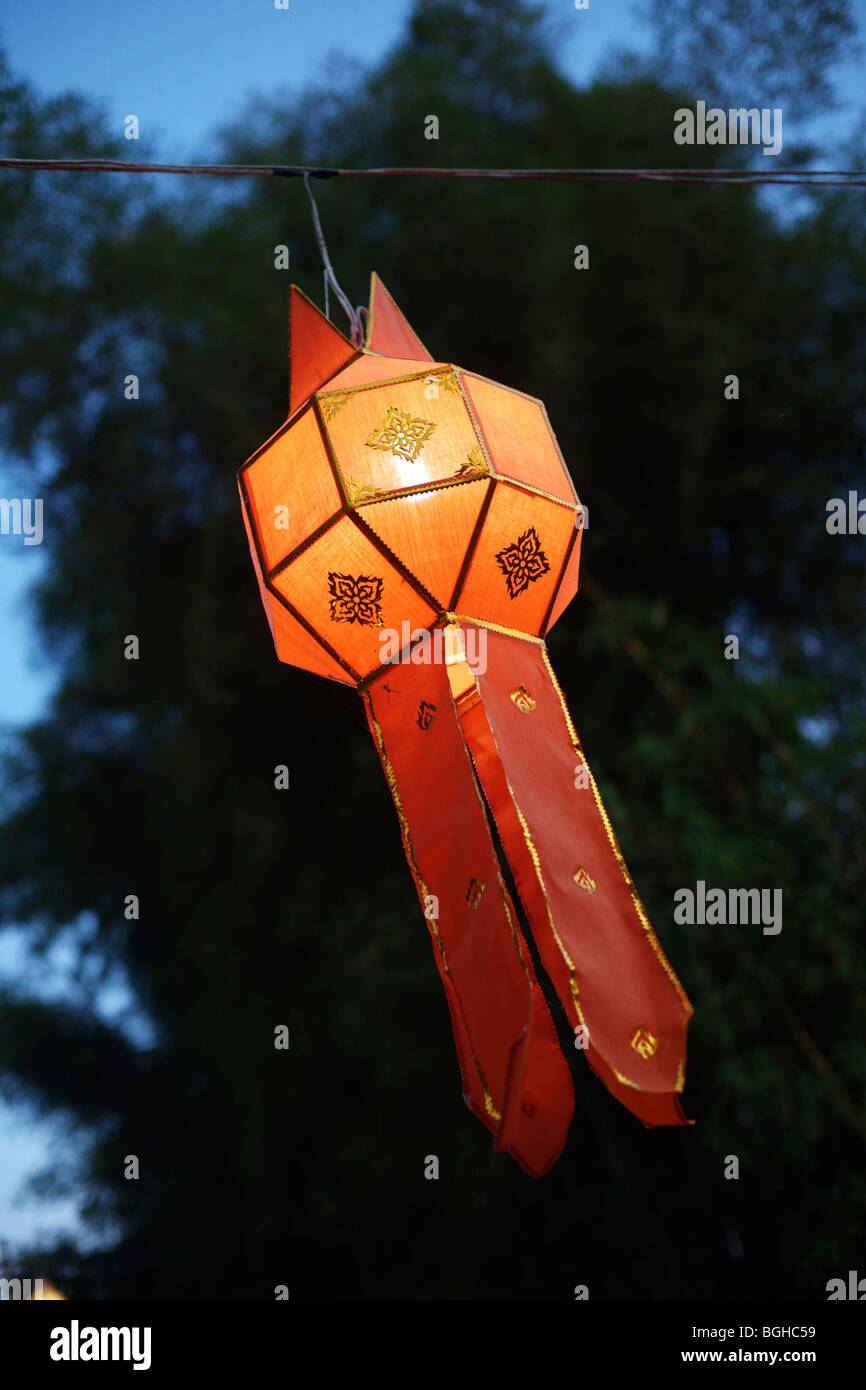 Paper lanterns hanging in the street in Thailand Stock Photo Alamy