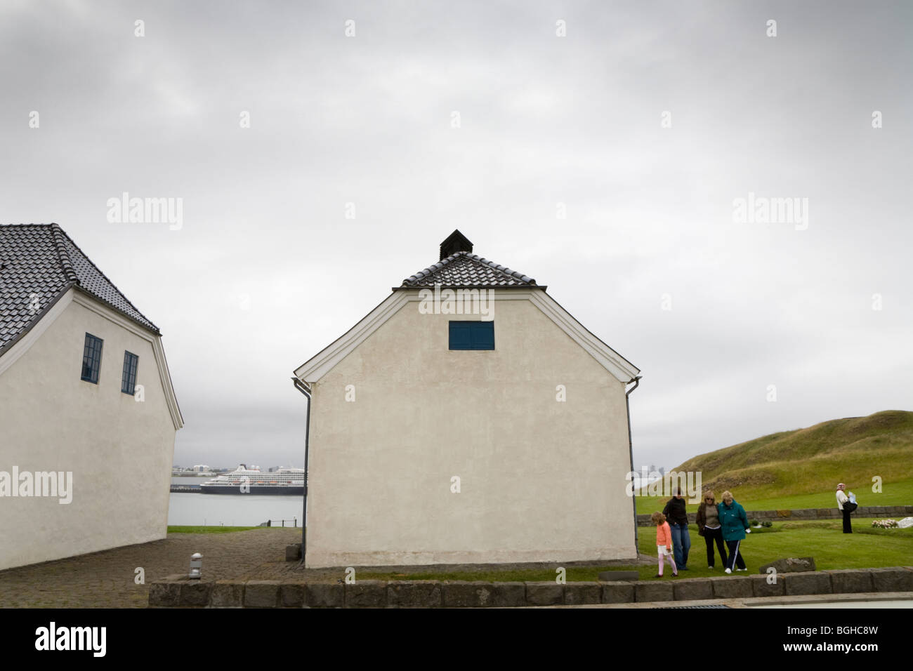 Tourists on Videy island. Videy island, Reykjavik, Iceland Stock Photo ...