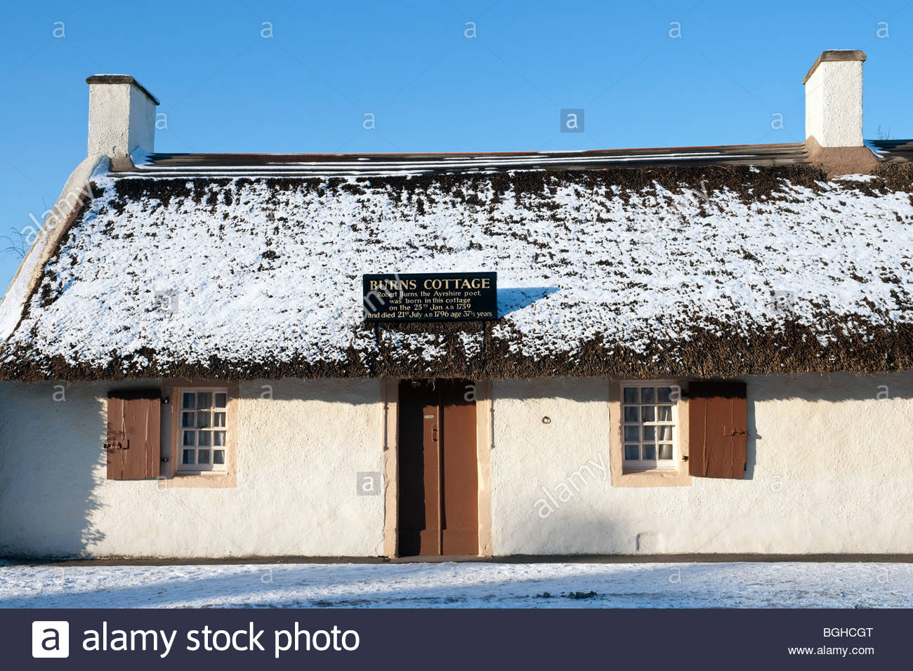 Robert Burns Cottage With Snow In Winter Burns National Heritage