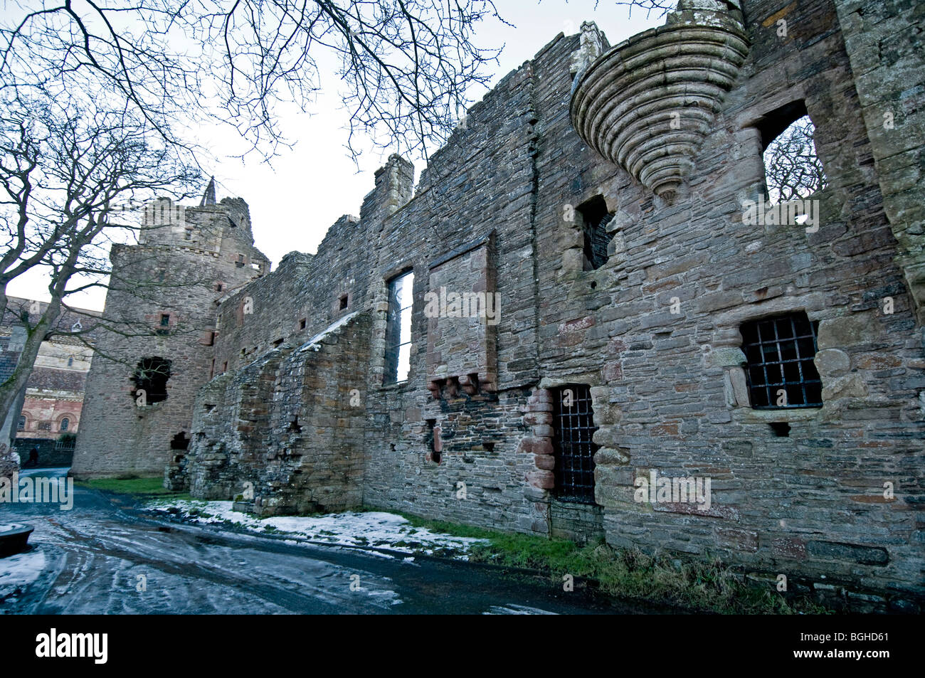 The ruins of the Bishops Palace Kirkwall, Mainland Orkney, Scotland. SCO 5828 Stock Photo