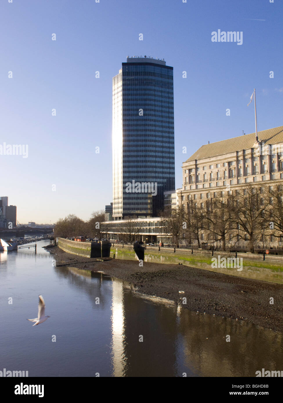 London Vickers building Millbank tower Thames and Thames house Stock Photo