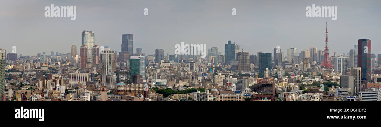 Panoramic view of Tokyo from 42nd floor of a Shinagawa building. Tokyo, Japan Stock Photo