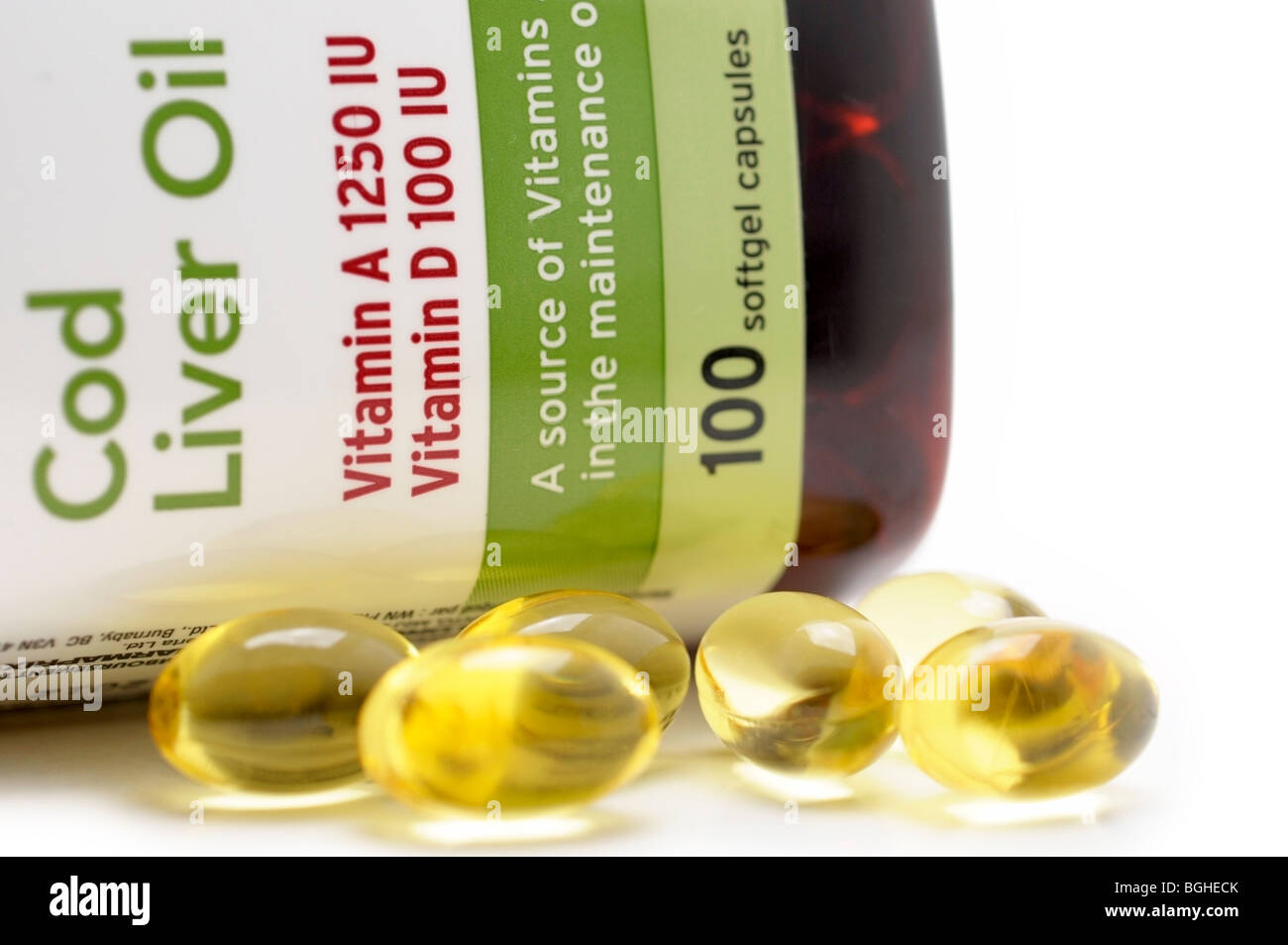 Cod Liver Oil Capsules Stock Photo Alamy