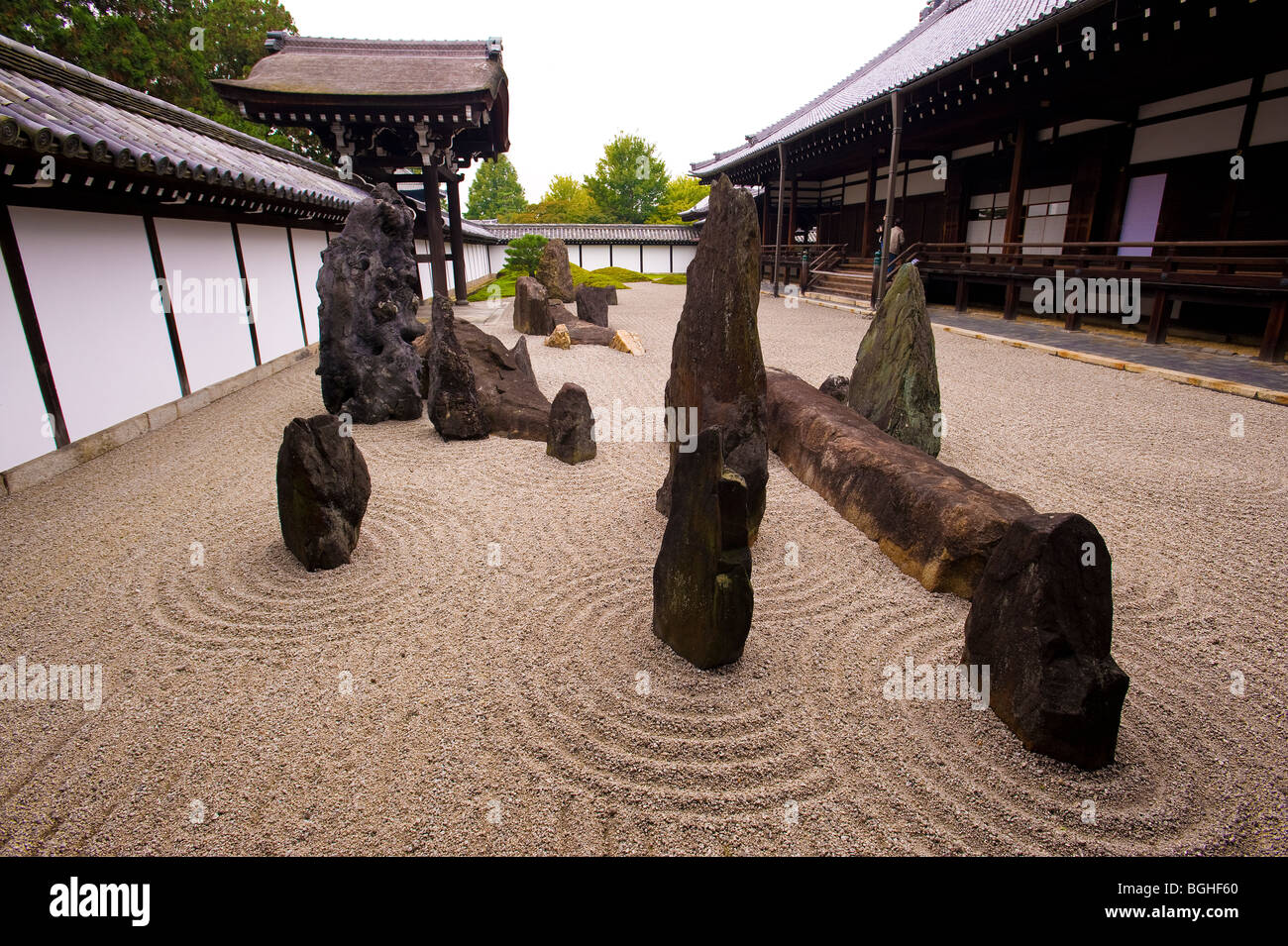 Traditional Zen Raked Gravel Garden, Hojo 'Hasso' (Zen) Eastern Garden