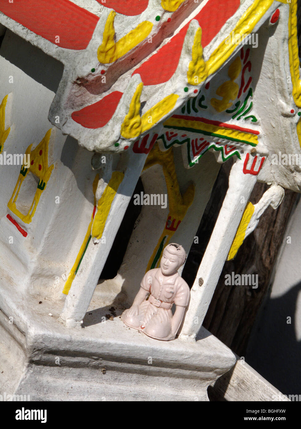 A Bhuddhist shrine outside a home in Pai, northern Thailand Stock Photo