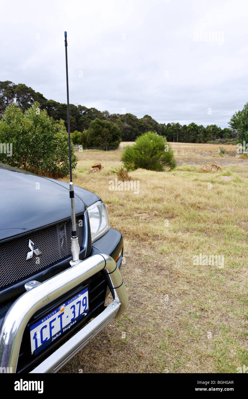 Radio antenna on a truck in Western Australia. Stock Photo