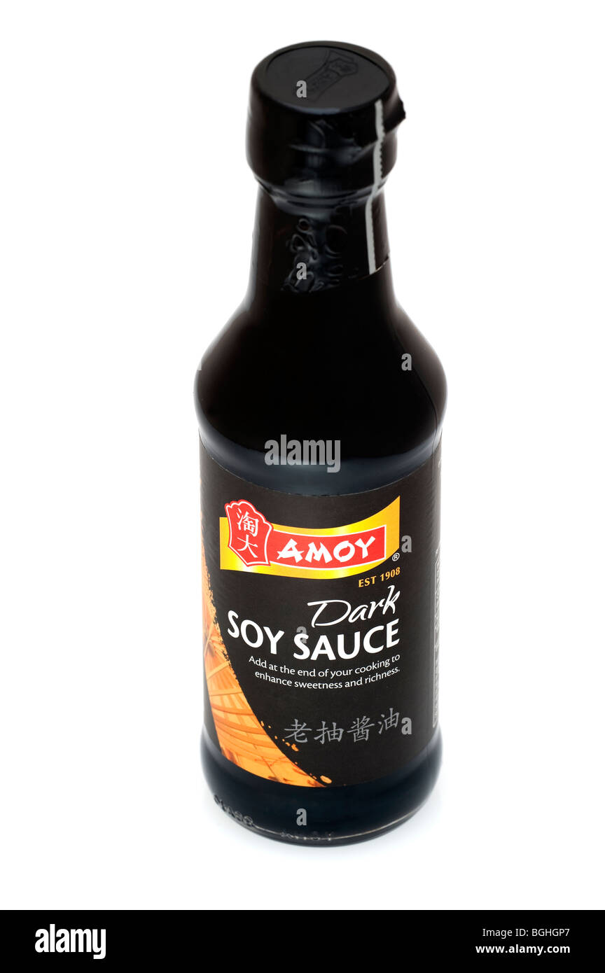 Bottle of Amoy dark soy sauce Stock Photo