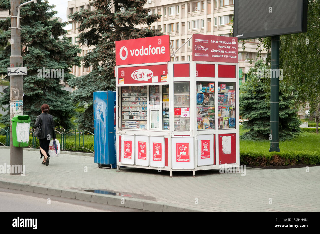 Vodafone kiosk shop in Ploiesti Romania Eastern Europe Stock Photo