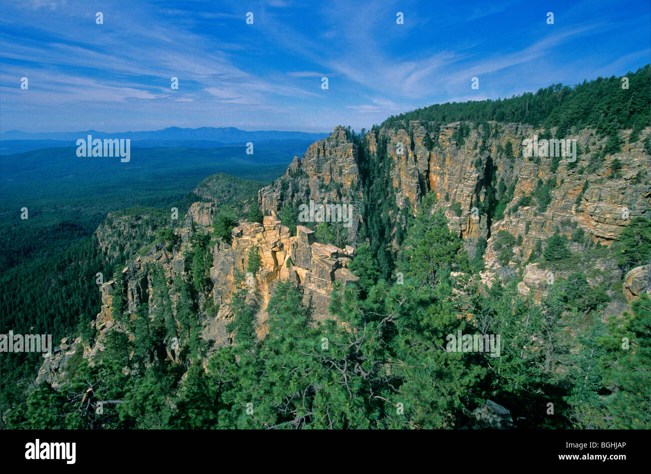 Mogollon Rim Country Viewed From Above the Tonto Basin, Coconino National Forest, Arizona, USA