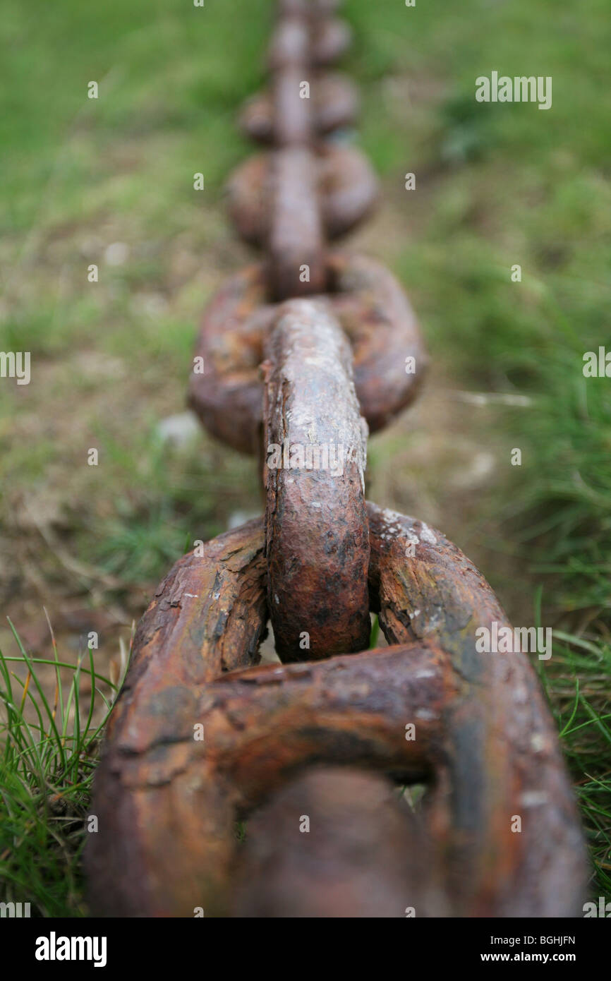 Cast Iron Link Chain Stock Photo Alamy
