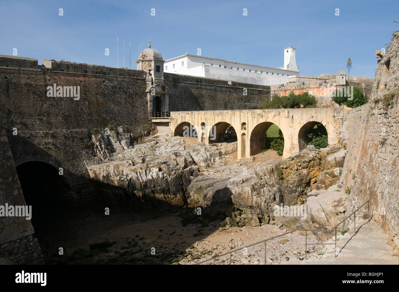 fortress of Peniche used as the political jail during the Salazar dictatorship in Portugal Stock Photo