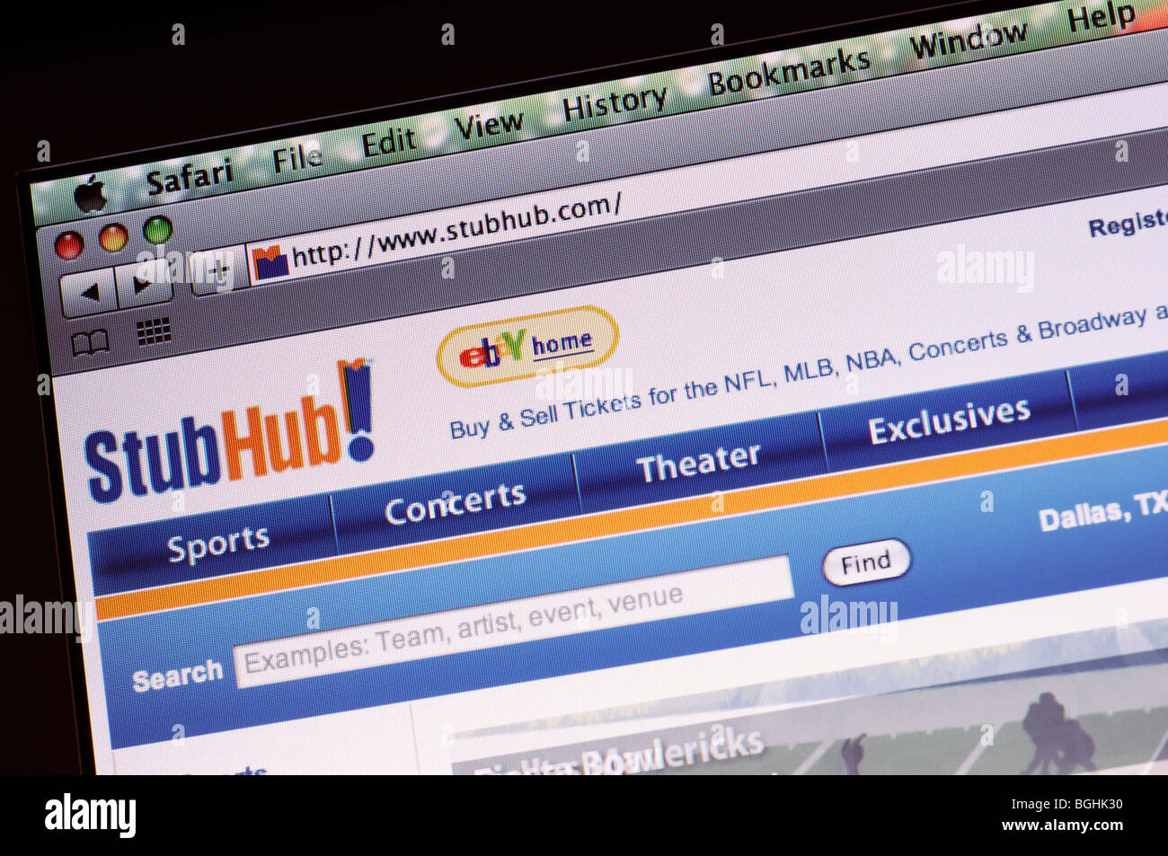 Stub Hub website Stock Photo - Alamy