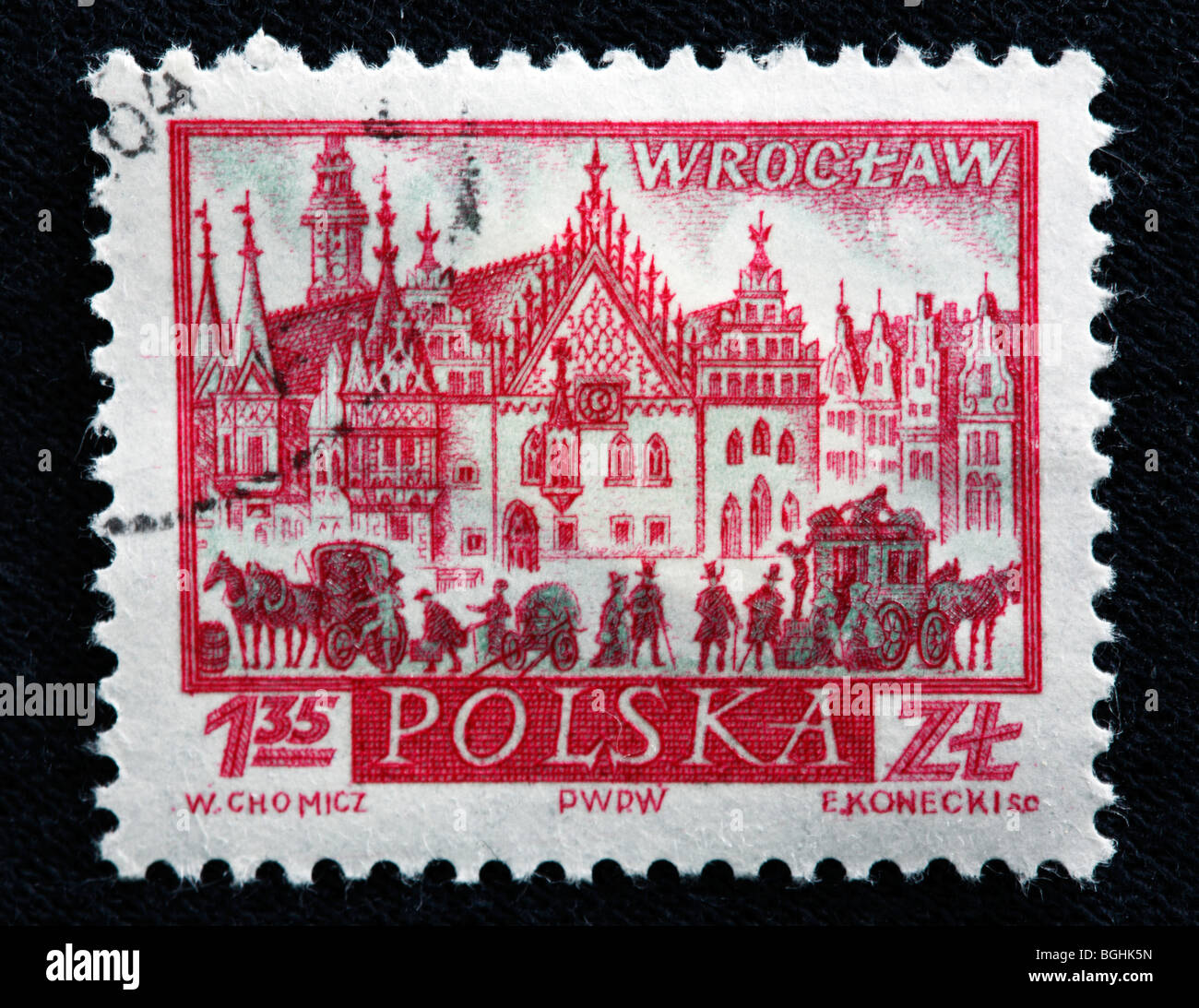 Wroclaw, postage stamp, Poland, 1960s Stock Photo Alamy