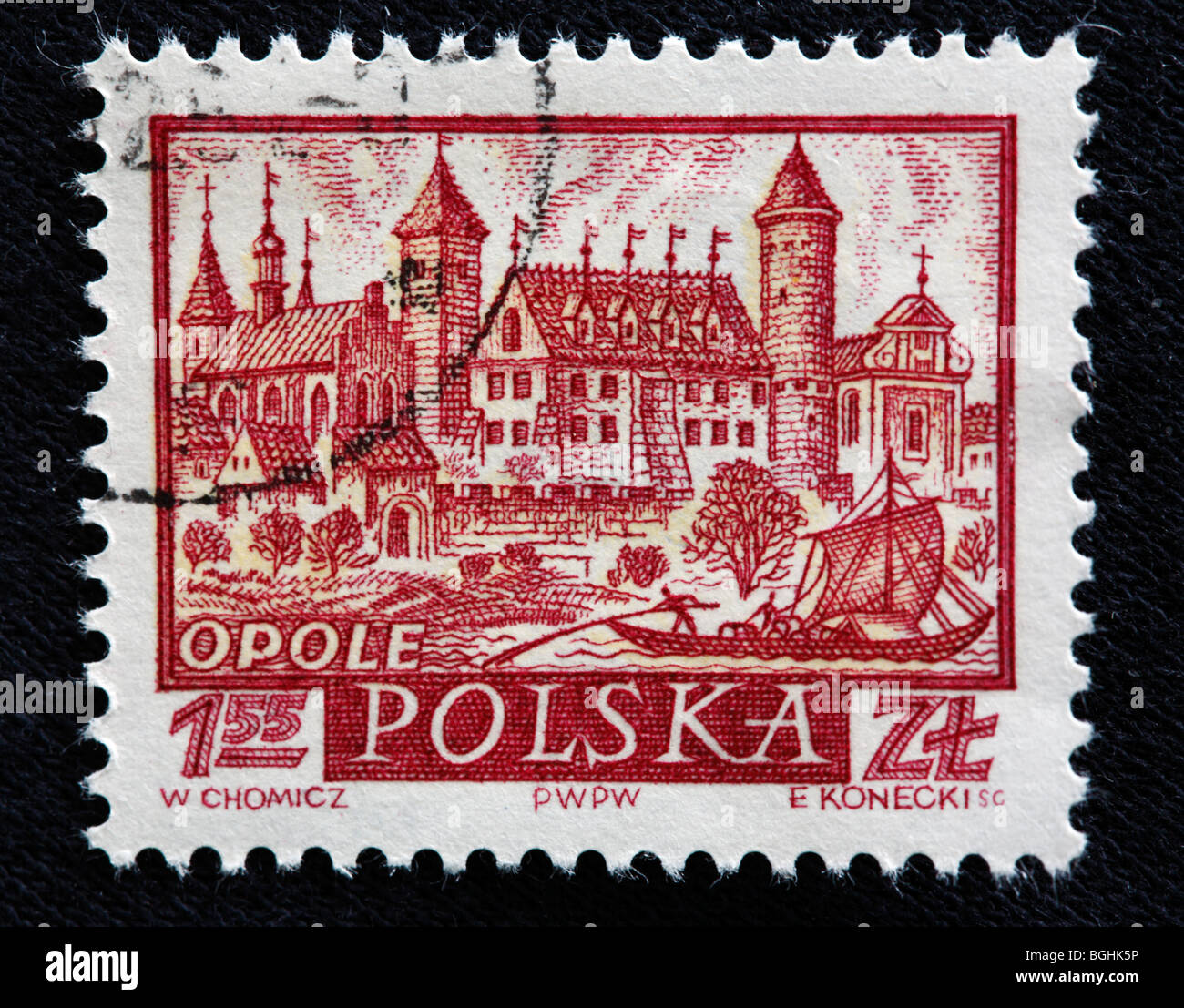 Opole, postage stamp, Poland, 1960s Stock Photo
