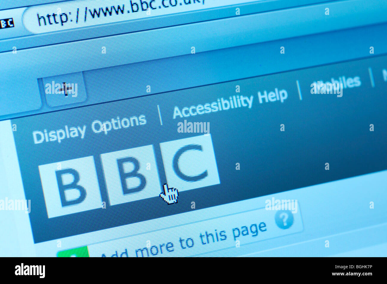 BBC website Stock Photo