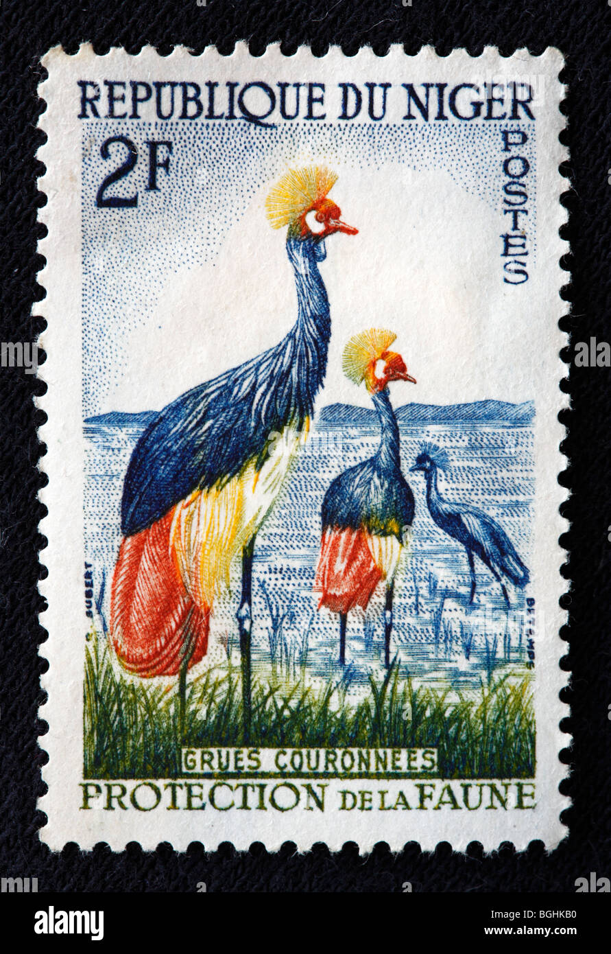 African fauna, postage stamp, Niger, 1960-s Stock Photo