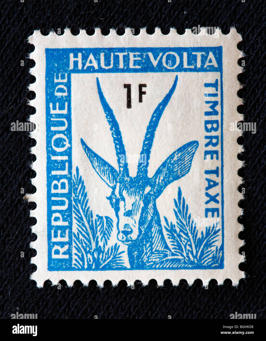 Postage stamp, Upper Volta Stock Photo