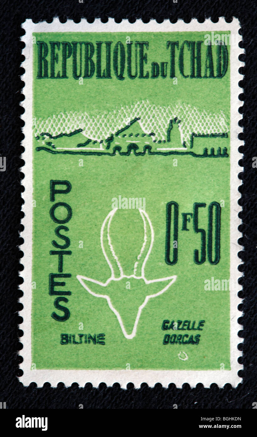 Postage stamp, Republic of Tchad Stock Photo