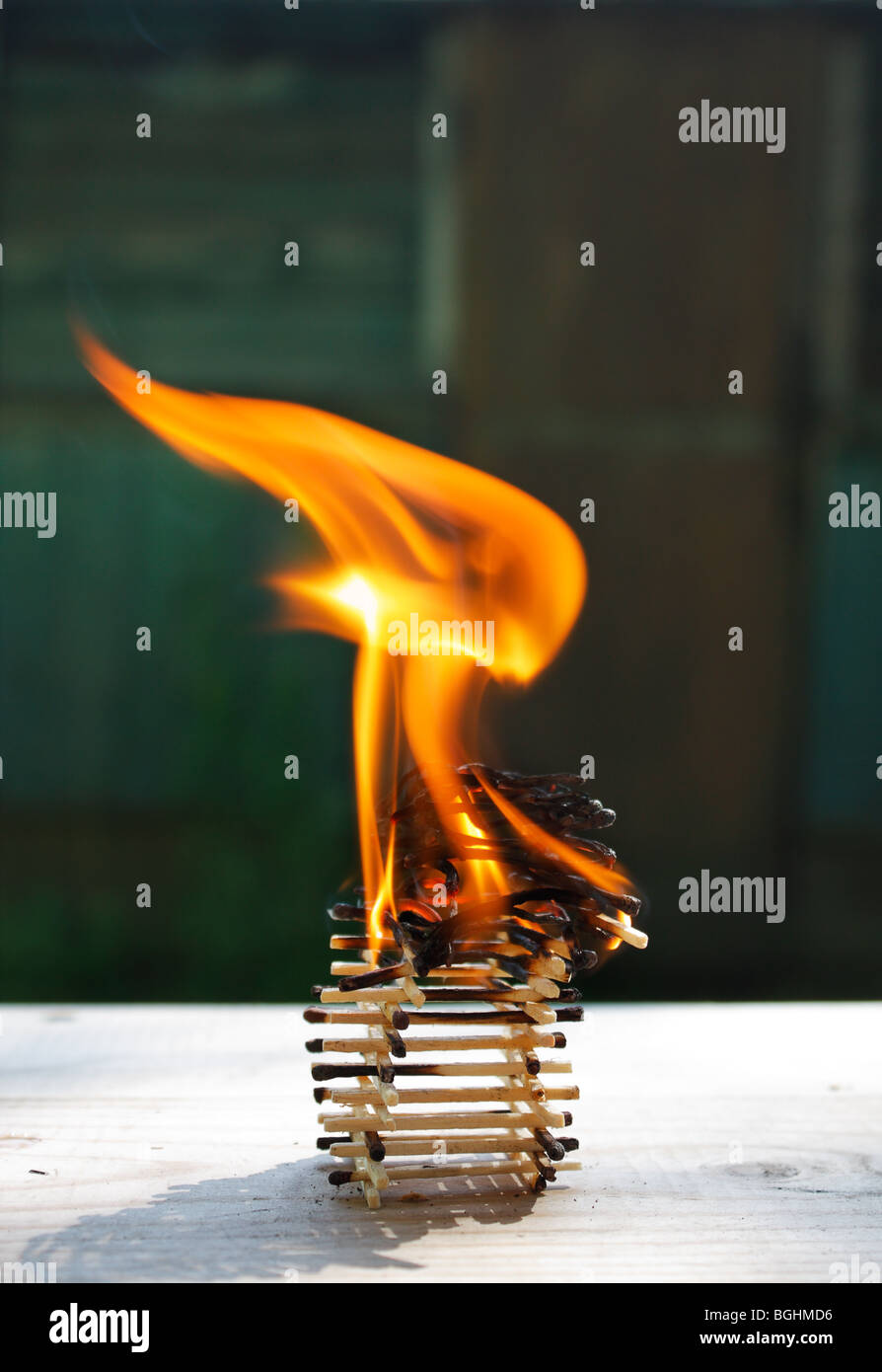 The dangerous play with fire Stock Photo