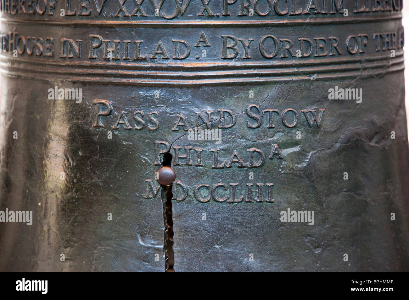 The Liberty Bell in Philadelphia, Pennsylvania Stock Photo