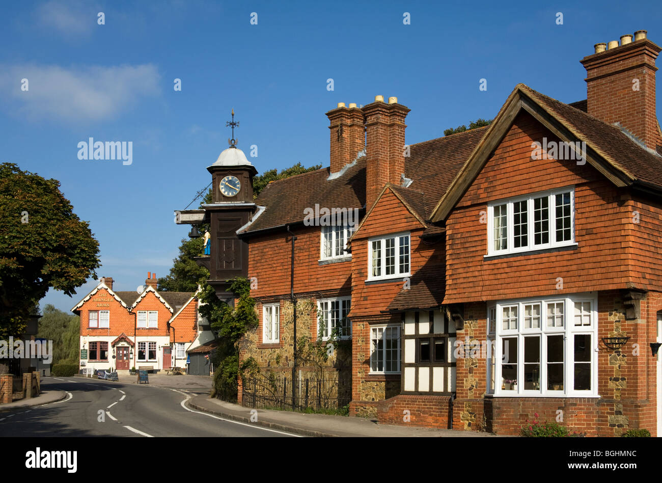 Abinger Hammer Village Clock Guildford Surrey England UK Stock Photo