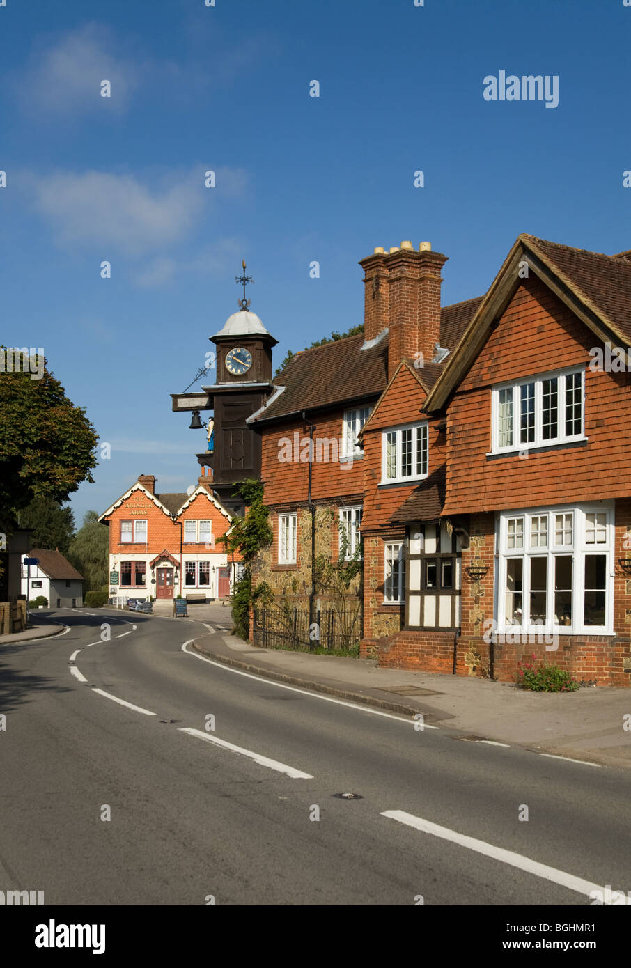 Abinger Hammer Village Clock Guildford Surrey England UK Stock Photo