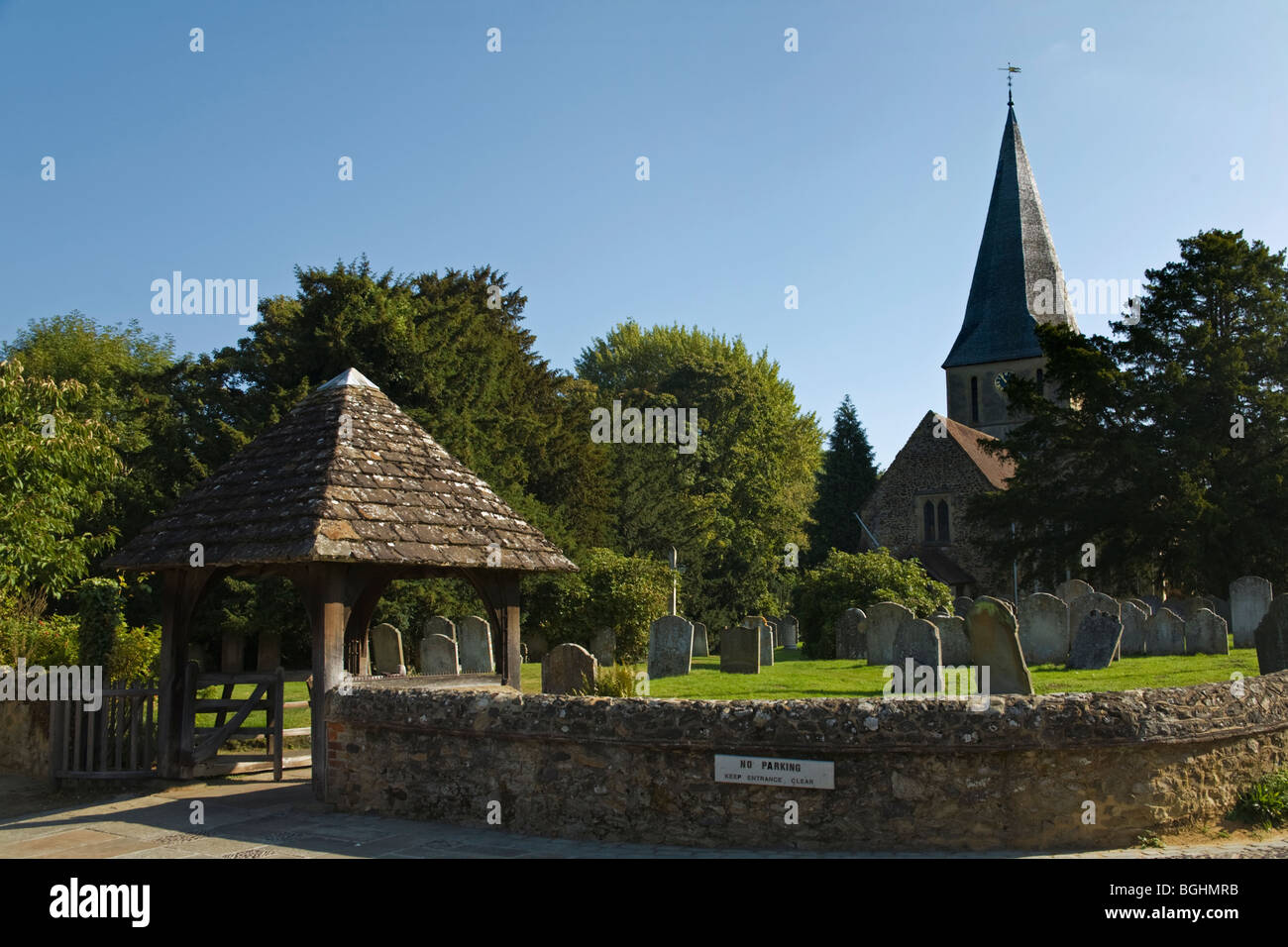 Shere Village Church Lych Gate Guildford Surrey England UK Stock Photo